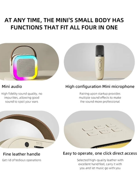K12 Portable Bluetooth Speaker with Wireless Mic | RGB LED Lights | High Bass