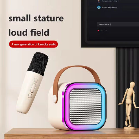 K12 Portable Bluetooth Speaker with Wireless Mic | RGB LED Lights | High Bass