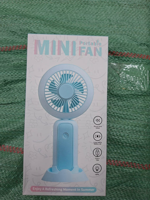 Mini Portable Hand Fan With Led Light Rechargeable