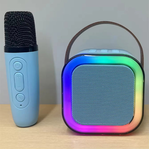 K12 Portable Bluetooth Speaker with Wireless Mic | RGB LED Lights | High Bass